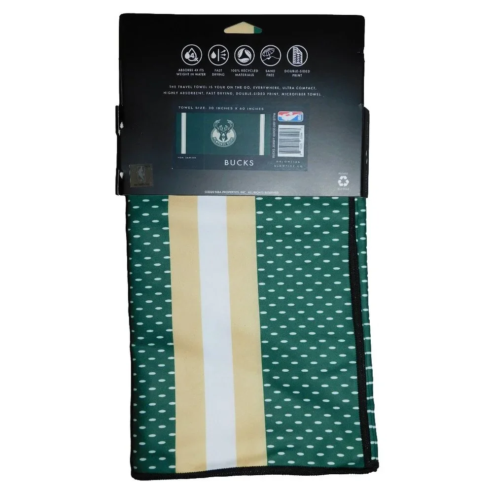 Slowtide Milwaukee Bucks Quick Drying Travel Towel